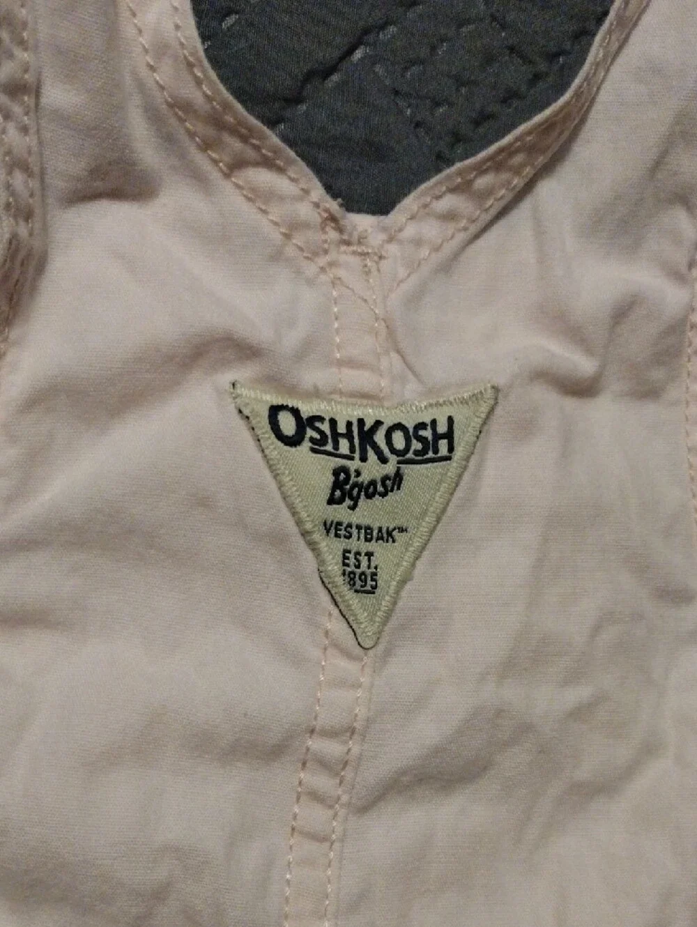 OshKosh B'gosh Cream Shortie Overalls with Heart Pocket